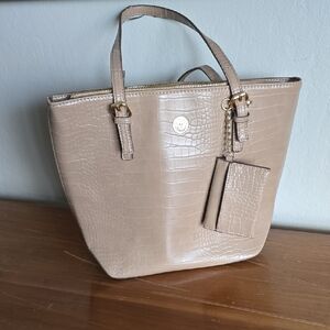Anne Klien Croc-Embossed Tote Bag